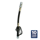 High volume oil control gun with flexible extension and manual non-drip nozzle