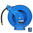 Retractable M3 Industrial Grade Air Water Hose Reel, Standard Retraction 1/2” x 50 ft with  3 Years Warranty