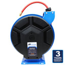 Retractable M3 Heavy Duty Slow Retraction w cover Air Water Hose Reel 1/2” x 50 ft Hybrid Polymer Hose
