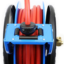 Retractable M3 Heavy Duty Slow Retraction w cover Air Water Hose Reel 1/2” x 50 ft Hybrid Polymer Hose