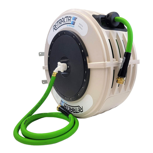 Macnaught Retractable Garden Hose Reel - 60 Ft. Beige Case