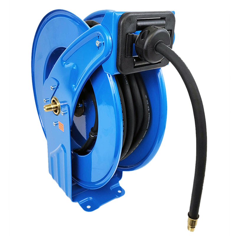 Retractable M3 Industrial Grade Air Water Hose Reel, Standard Retraction 3/8” x 50 ft – Macnaught