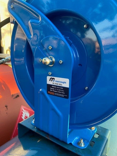 Macnaught M3 Industrial Grade Air / Water Hose Reel with 3/8in. x 50ft hose, 300 PSI Shop and Truck Mount Duty  PN